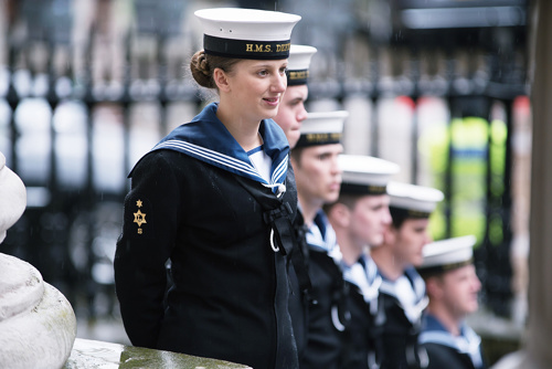 Royal Navy contingent outside St Paul's