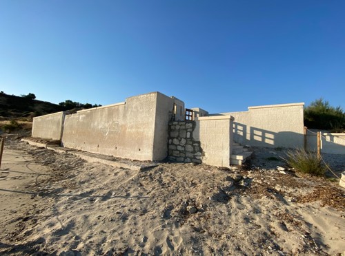 Another view of the storm damage to V Beach Cemetery, Helles, seaward entrance