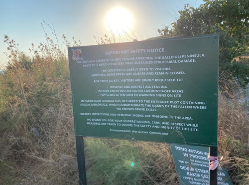 Commonwealth War Graves Commission Sign at V Beach