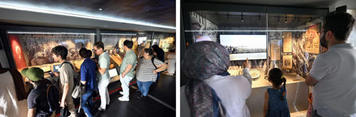 Composite image of inside the Çanakkale Wars Mobile Museum