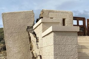 Storm damage to V Beach CWGC Cemetery and Anzac Cove